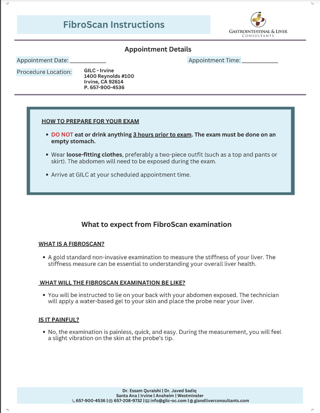 FibroScan Instructions